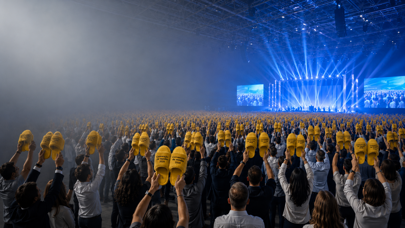 Evento corporativo com brindes personalizados